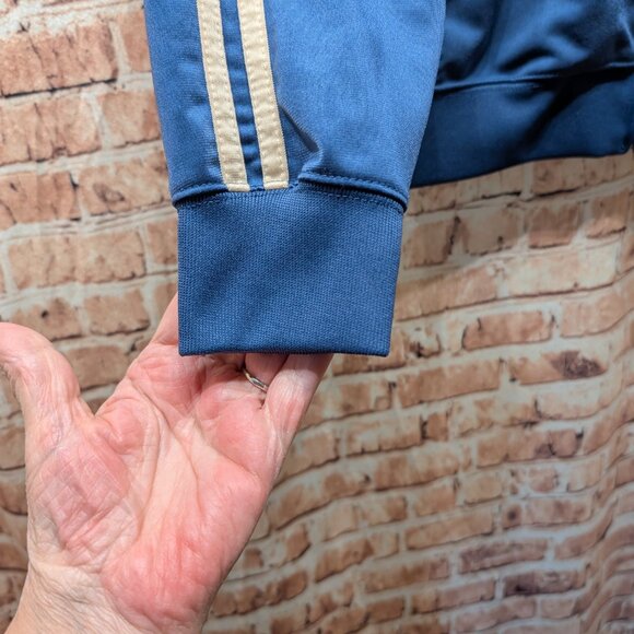 Gloria Vanderbilt Zip Up Sports Jacket in Vintage Blue and Cream Size Large - Picture 6 of 13